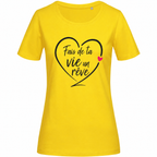 T-shirt femme jaune Fais de ta Vie un Rêve : cœur et slogan, col rond