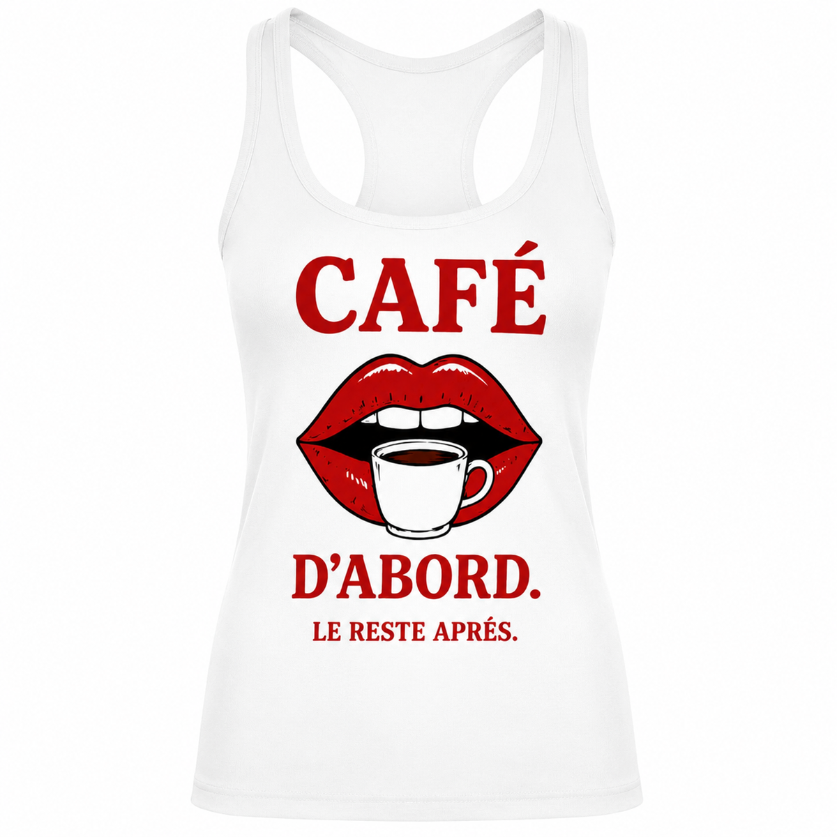 Débardeur Café d'Abord, débardeur femme imprimé en France — autre vue
