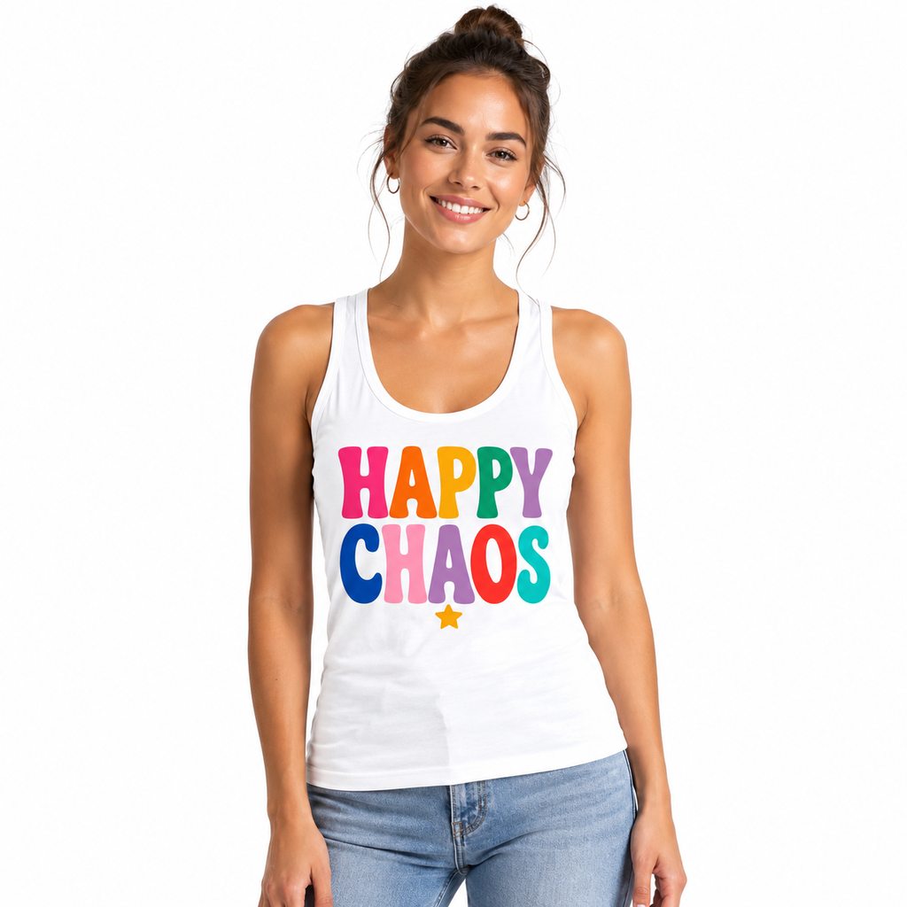 Débardeur Happy Chaos, débardeur femme imprimé en France