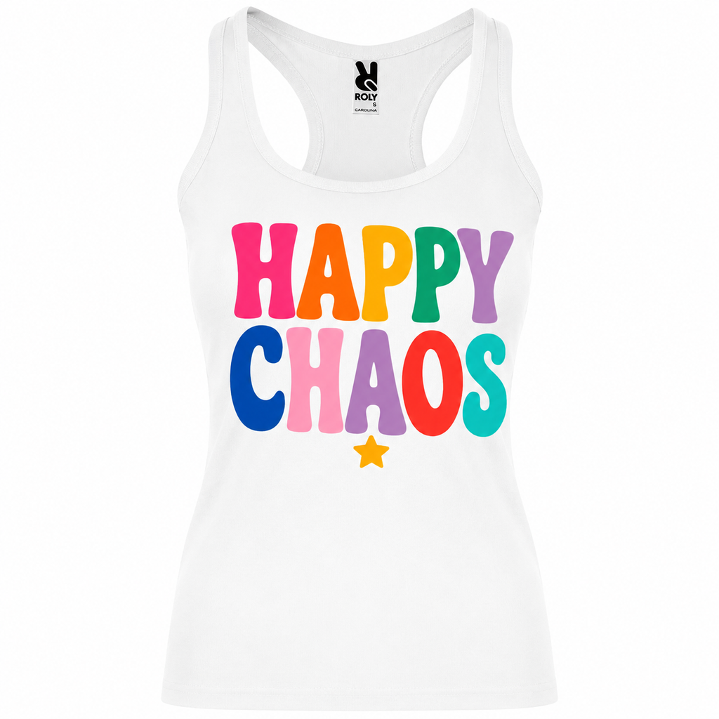Débardeur Happy Chaos, débardeur femme imprimé en France — autre vue