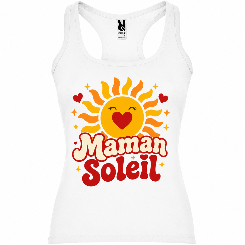 Débardeur Maman Soleil, débardeur femme imprimé en France — autre vue