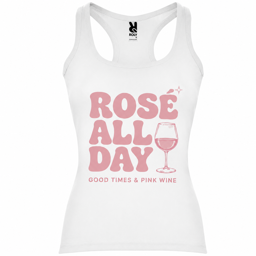 Débardeur Rosé All Day Good Times, débardeur femme imprimé en France — autre vue