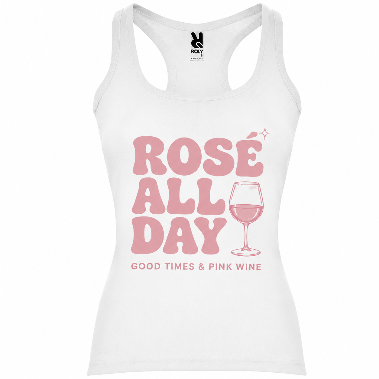 Débardeur Rosé All Day Good Times, débardeur femme imprimé en France — autre vue