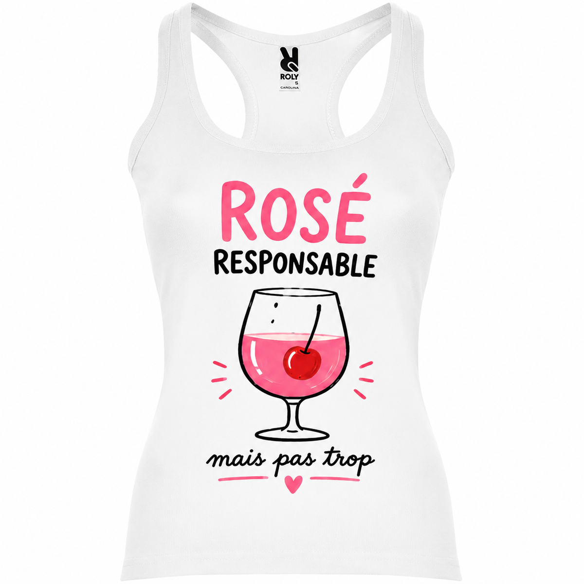 Débardeur Rosé Responsable, débardeur femme imprimé en France — vue complémentaire 3