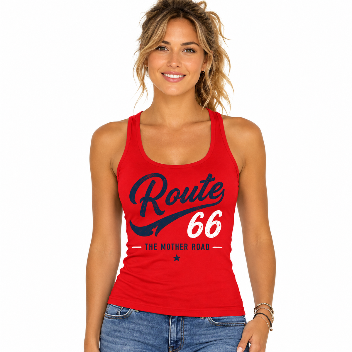 Débardeur Route 66 The Mother Road, débardeur femme imprimé en France — vue complémentaire 5