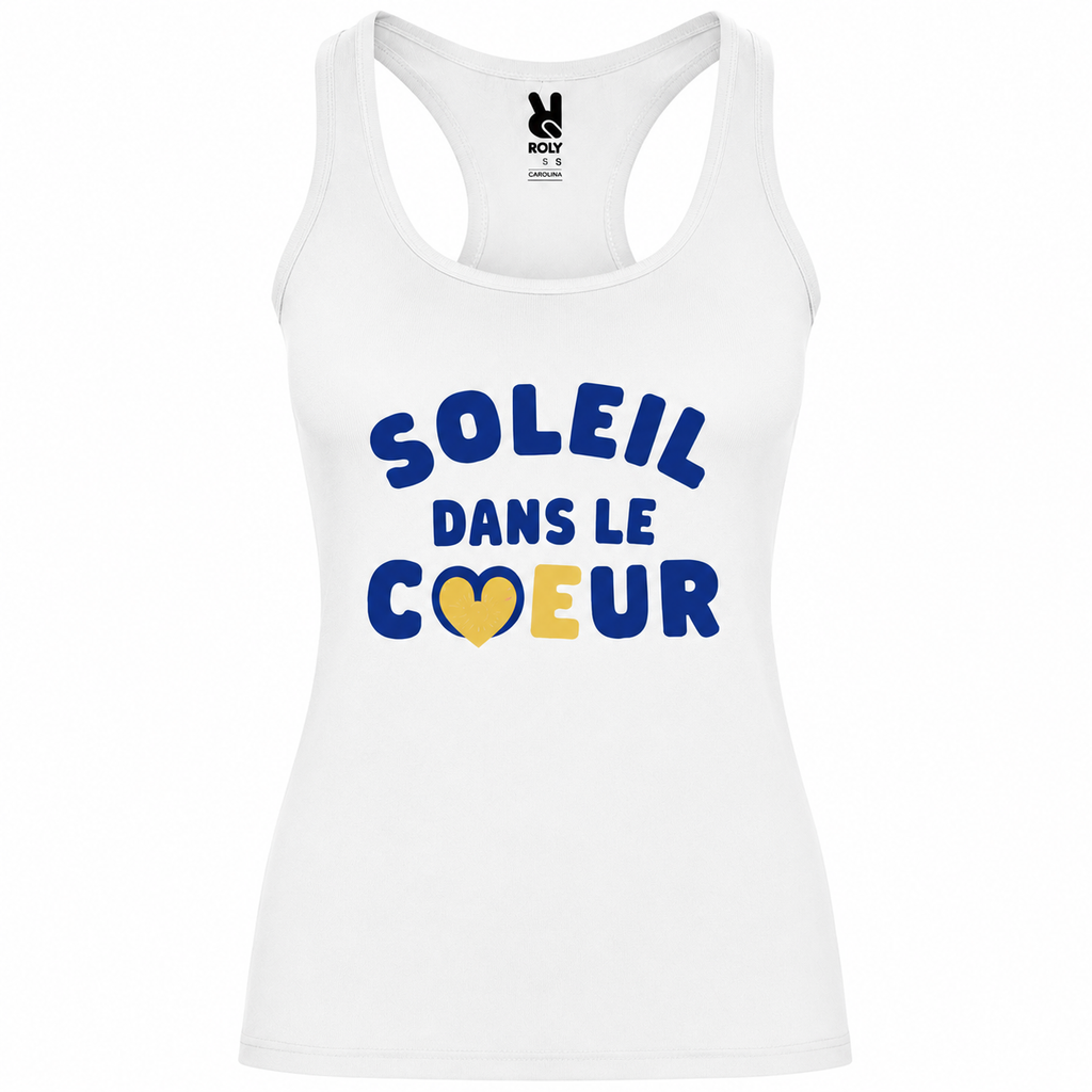 Débardeur Soleil dans le Cœur, débardeur femme imprimé en France — autre vue