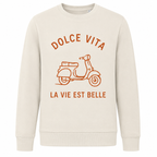 Sweat écru Dolce Vita : slogan Dolce Vita