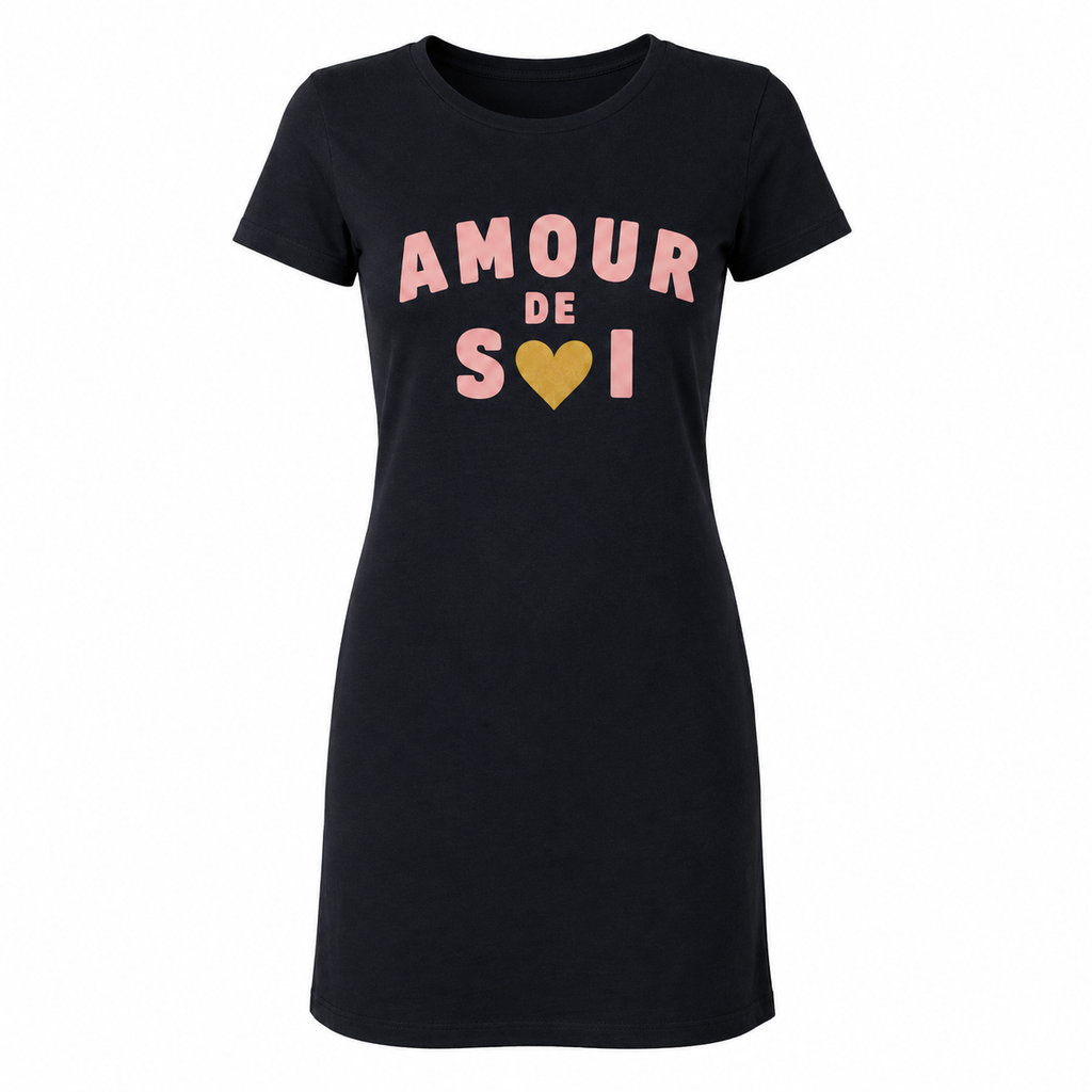 Robe Amour de Soi, robe t-shirt femme imprimée en France — autre vue