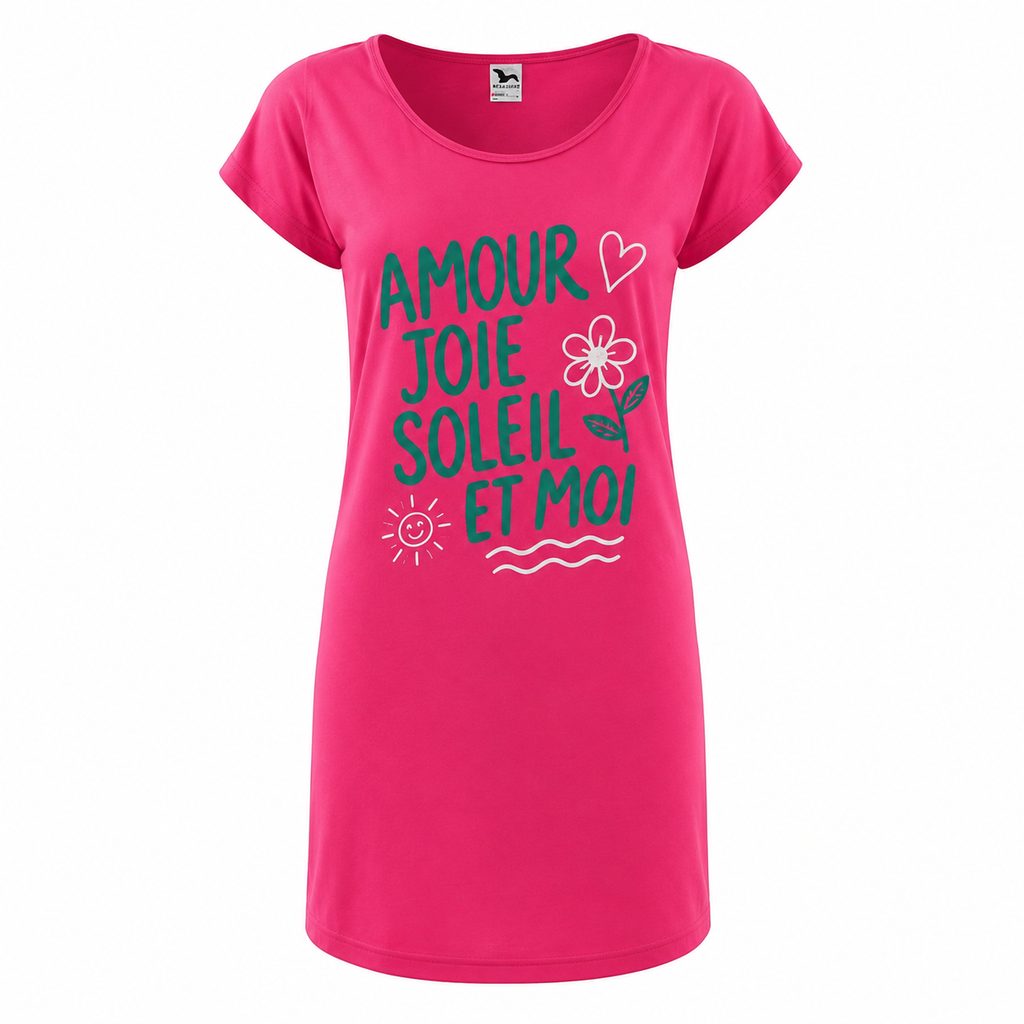 Robe Amour Joie Soleil et Moi, robe t-shirt femme imprimée en France — autre vue