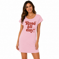 Robe Rosé All Day, robe t-shirt femme imprimée en France