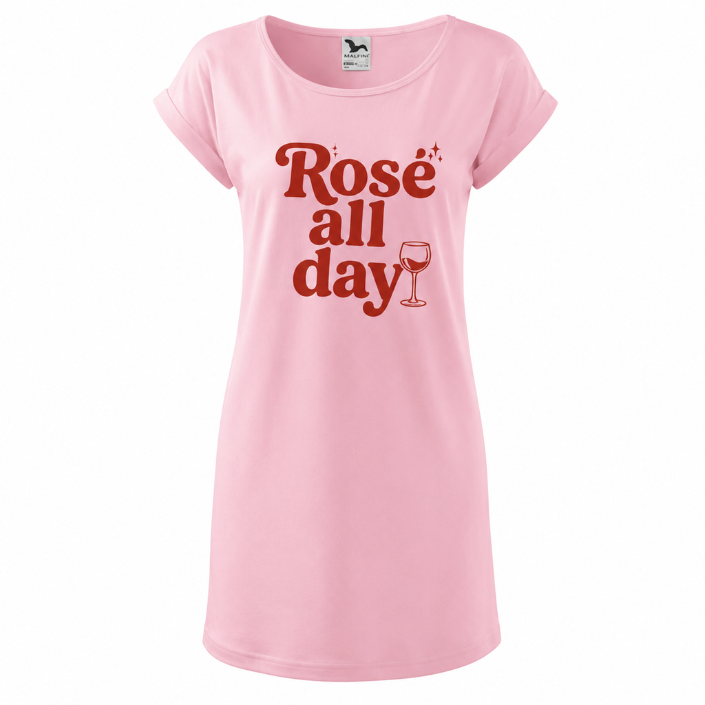Robe Rosé All Day, robe t-shirt femme imprimée en France — autre vue