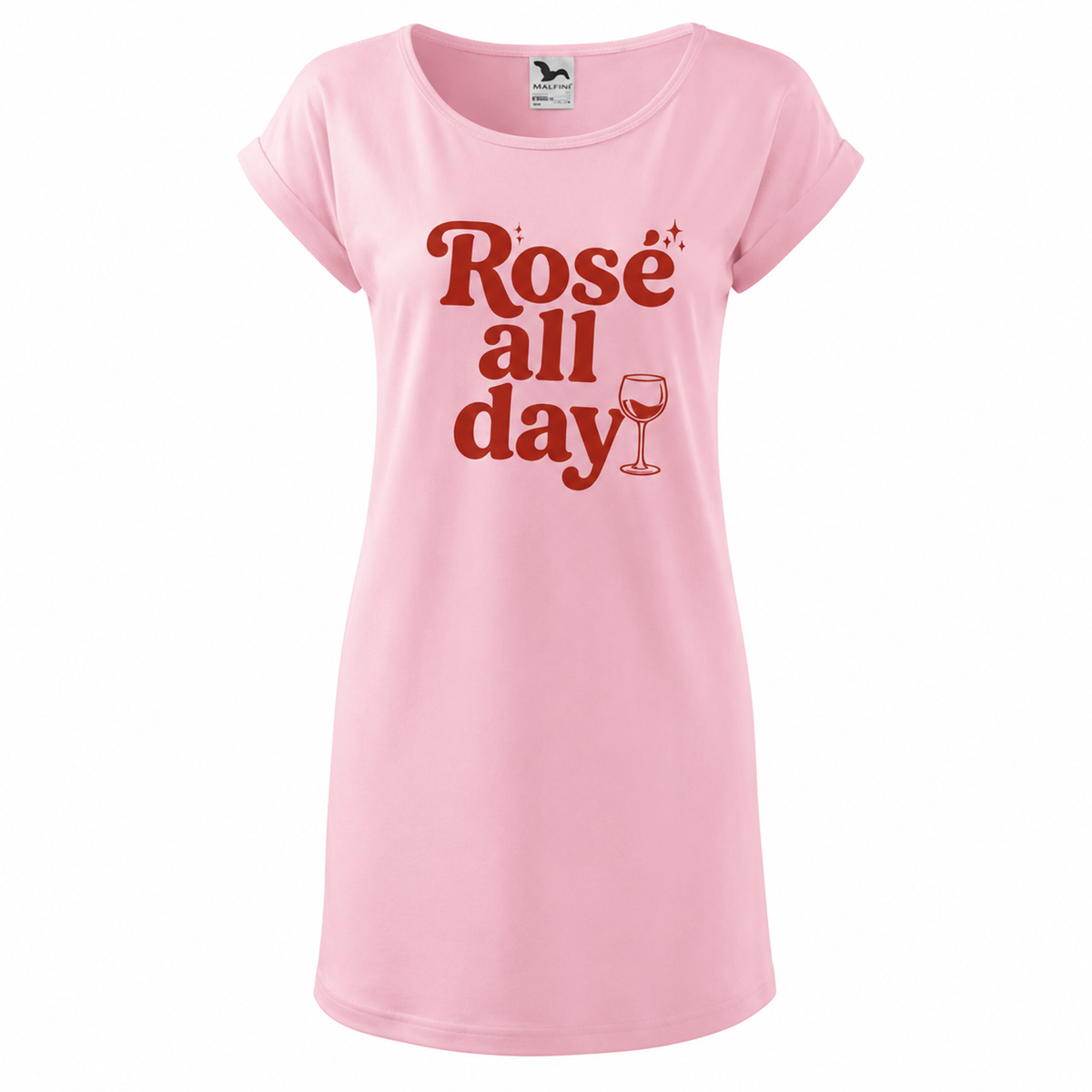 Robe Rosé All Day, robe t-shirt femme imprimée en France — autre vue