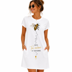 Robe t-shirt femme Abeille : abeille et slogan Sois toi-même et rayonne