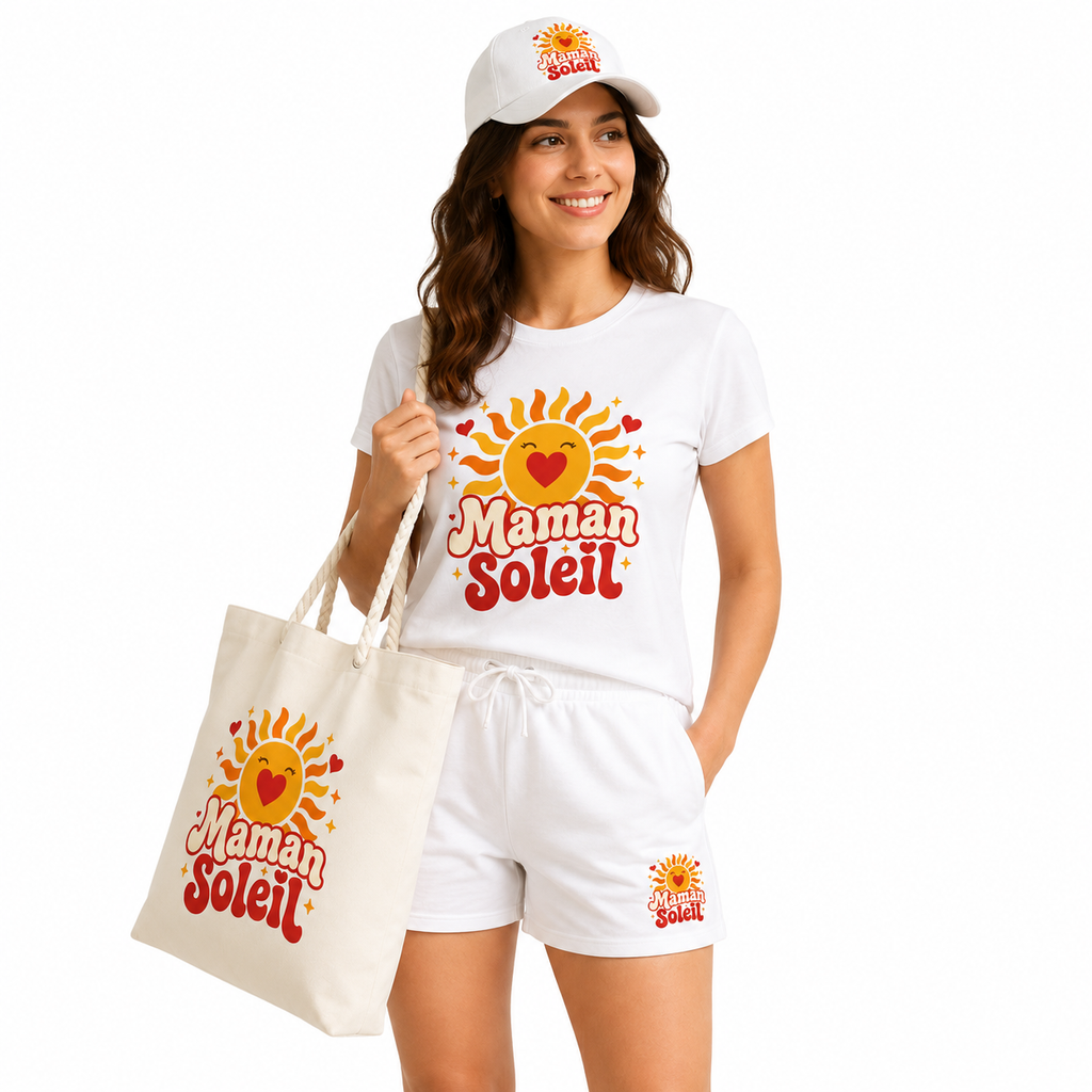 Sac de plage naturel Maman Soleil : vue portée du sac