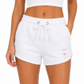 Short femme Rosé : jogging rétro en coton recyclé avec motif verre de rosé