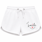 Short femme Smile : vue du motif smiley marguerite sur le short rétro
