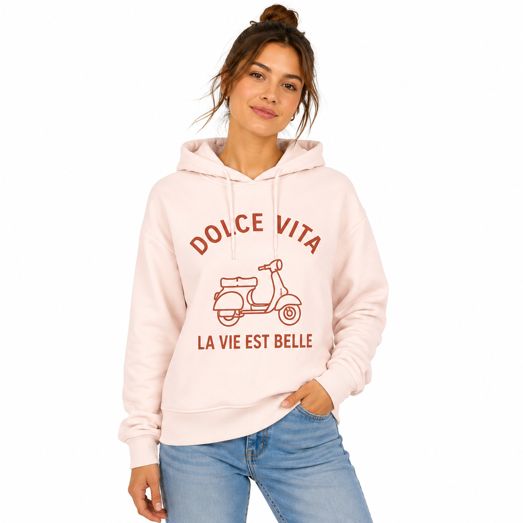 Sweat à Capuche Dolce Vita, sweat à capuche femme imprimé en France