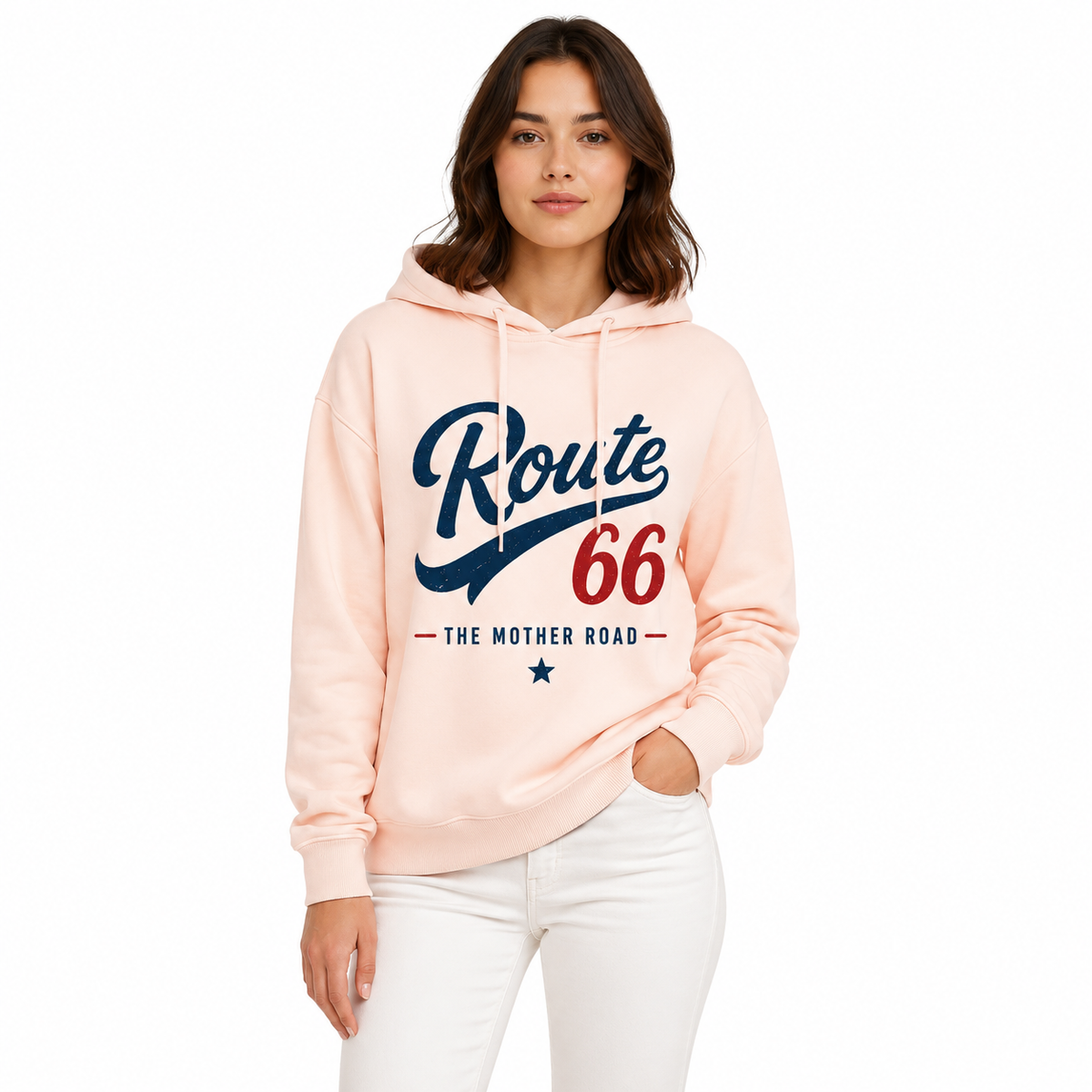Sweat à Capuche Route 66, sweat à capuche femme imprimé en France