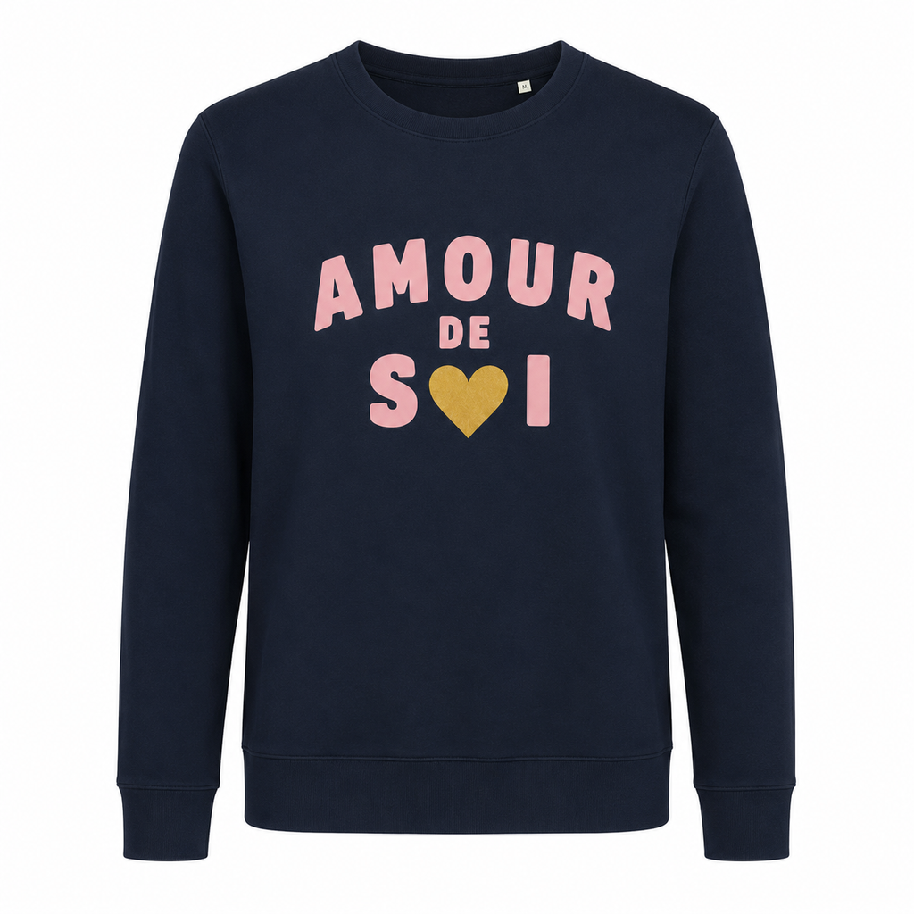 Sweat Amour de Soi, sweat femme imprimé en France — autre vue
