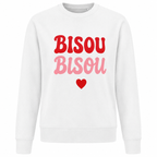 Sweat Bisou Bisou : détail du motif Bisou Bisou