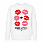 Sweat Bisou Sauvage : détail du motif Bisou Sauvage