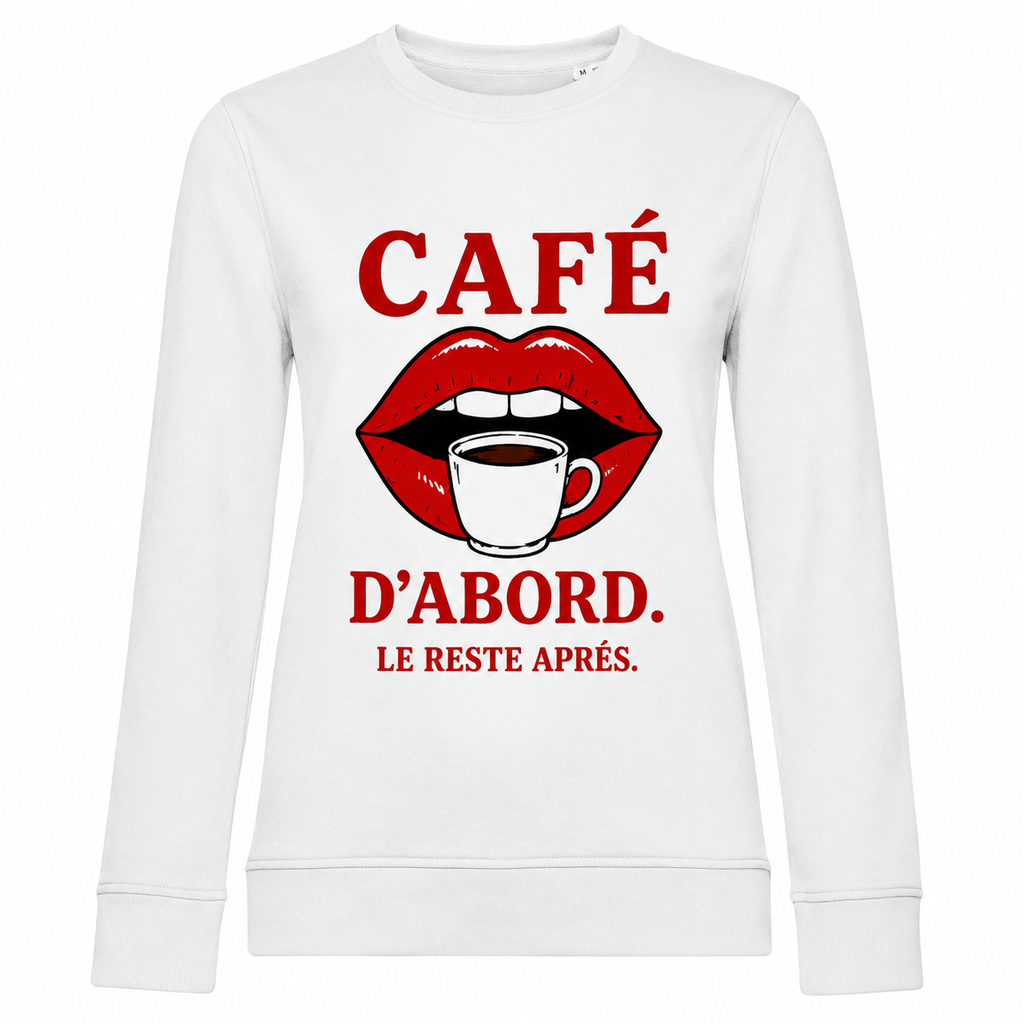 Sweat Café d'Abord, sweat femme imprimé en France — autre vue