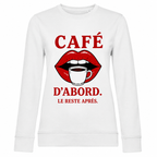 Sweat Café d'Abord, sweat femme imprimé en France — autre vue