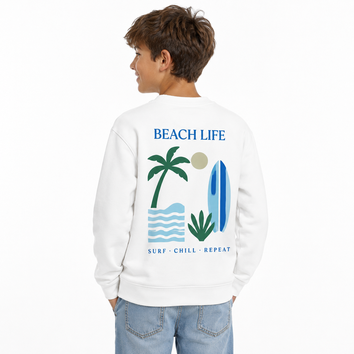 Sweat Enfant Beach Life, sweat enfant imprimé en France
