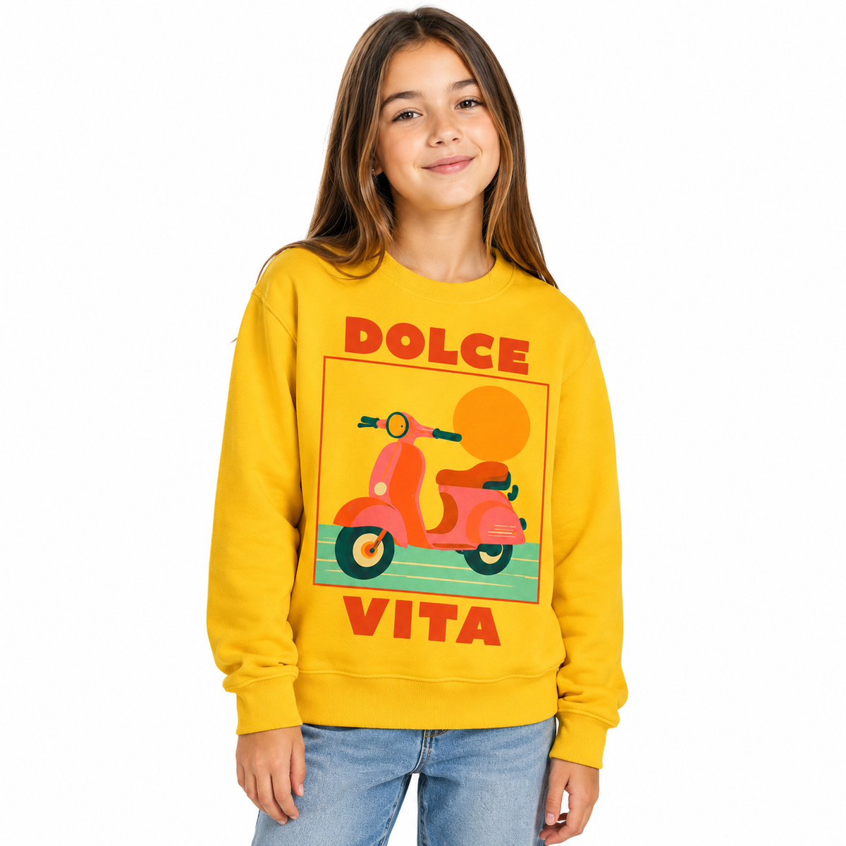 Sweat Enfant Dolce Vita Scooter, sweat enfant imprimé en France