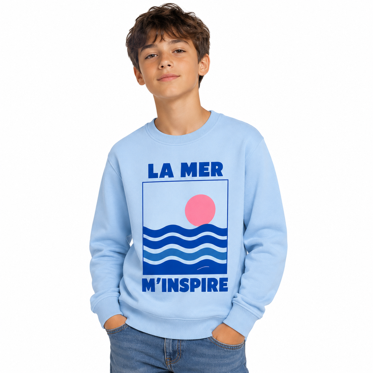 Sweat Enfant La Mer M'inspire, sweat enfant imprimé en France