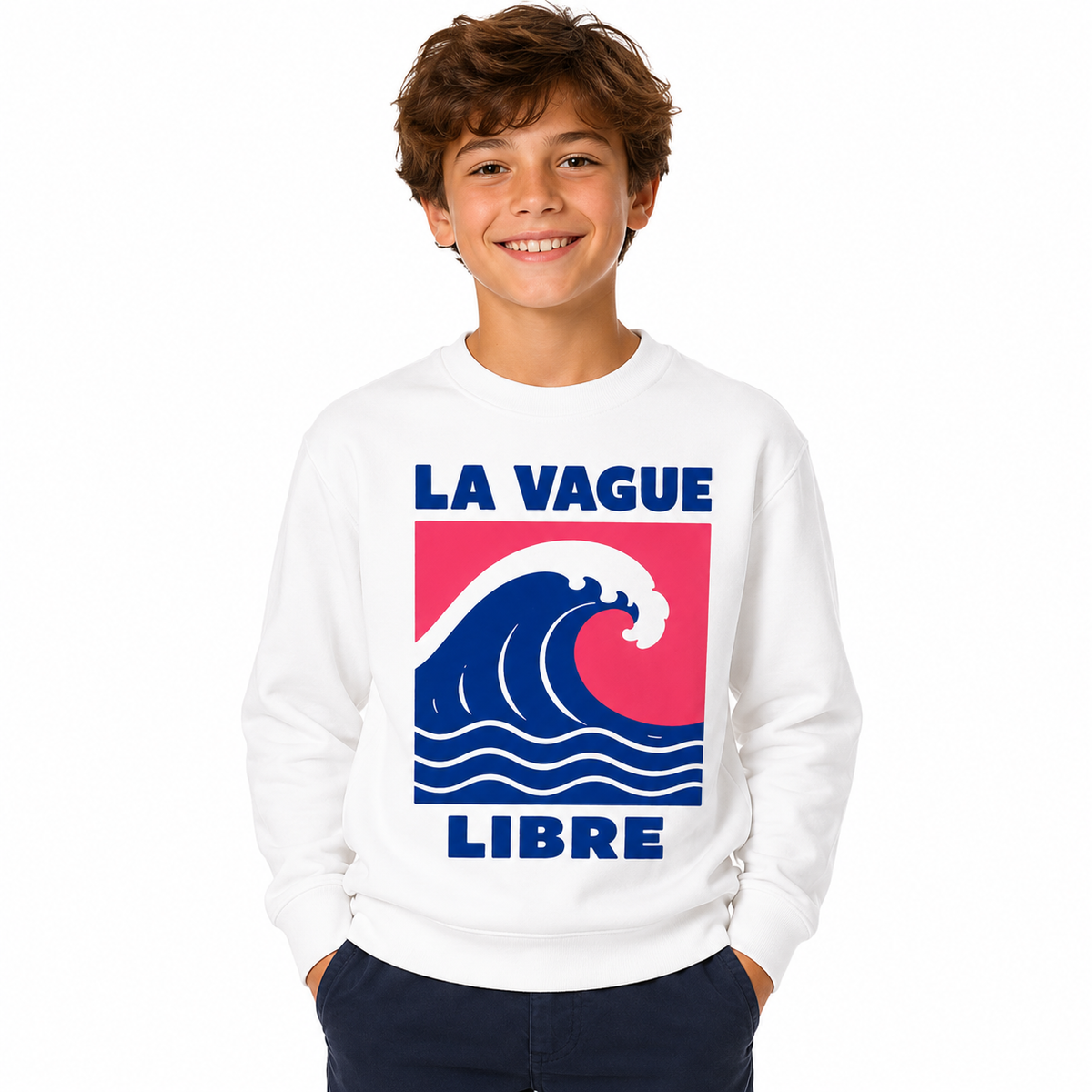 Sweat Enfant La Vague Libre, sweat enfant imprimé en France