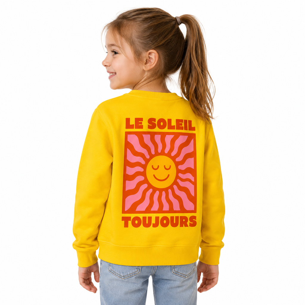 Sweat Enfant Le Soleil Toujours, sweat enfant imprimé en France