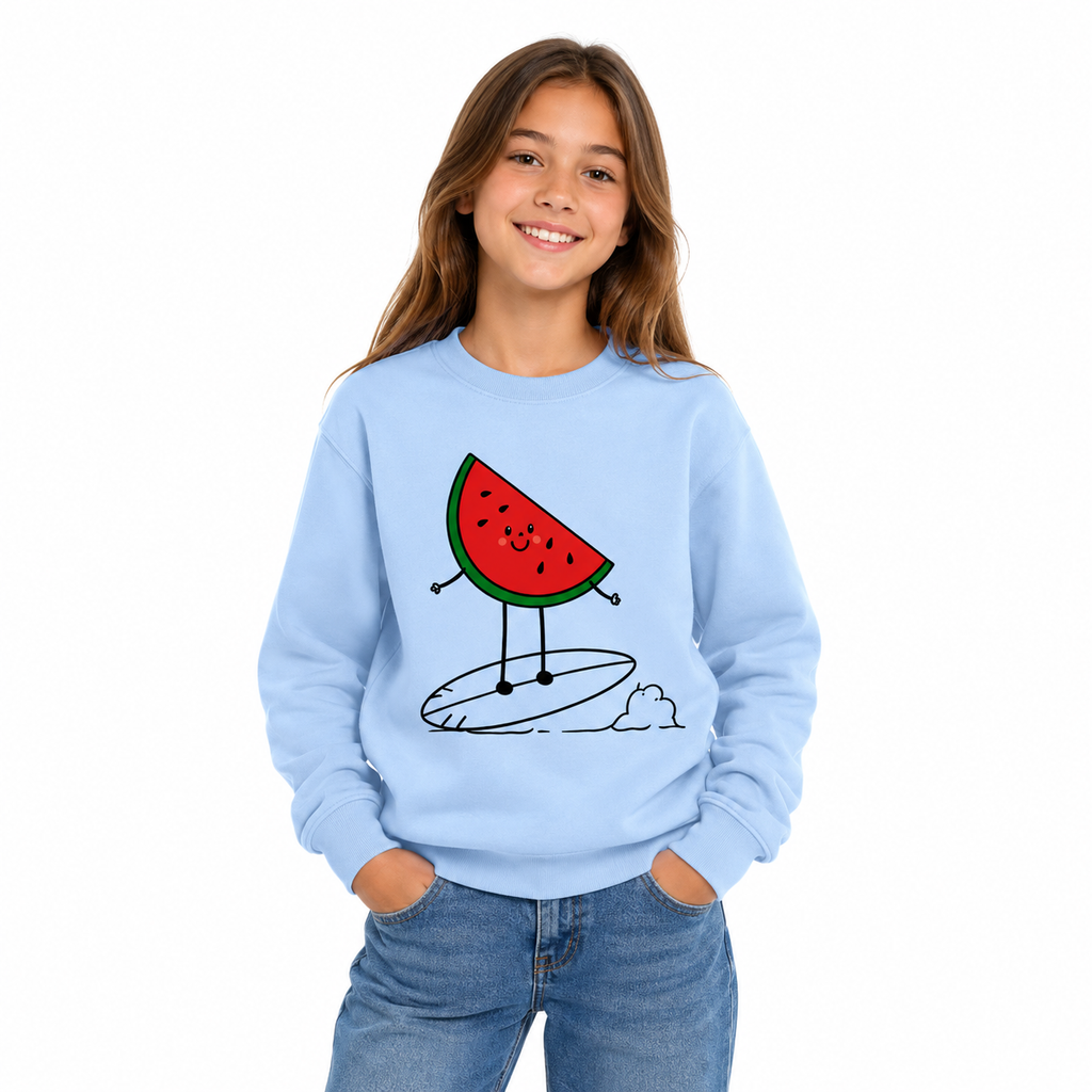 Sweat Enfant Pastèque Surfeuse, sweat enfant imprimé en France