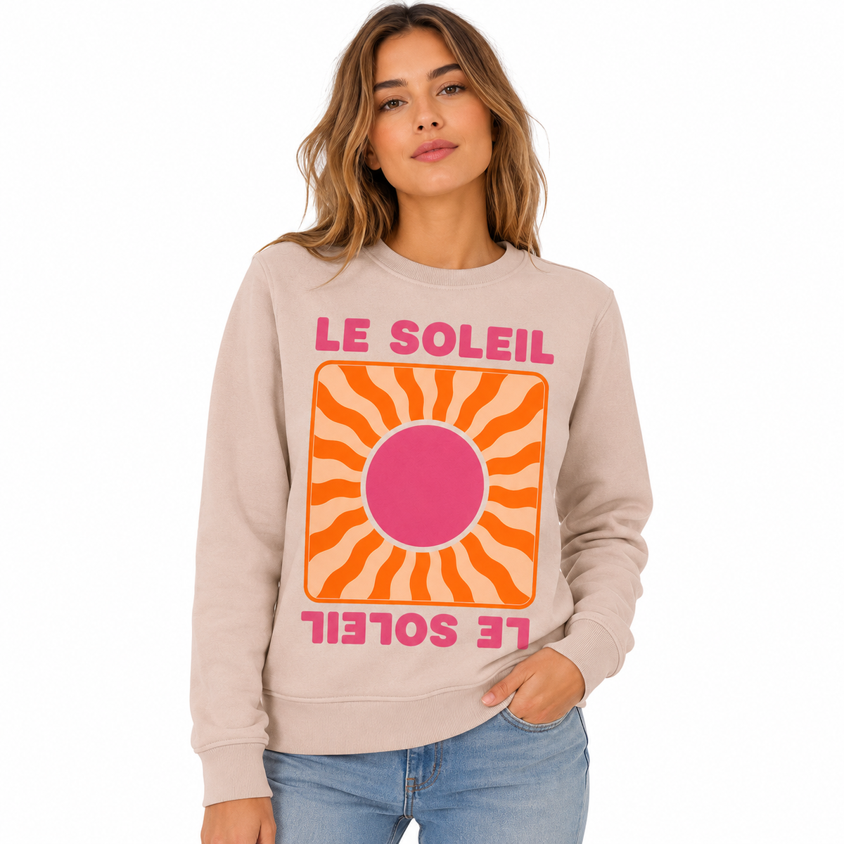 Sweat Le Soleil, sweat femme imprimé en France
