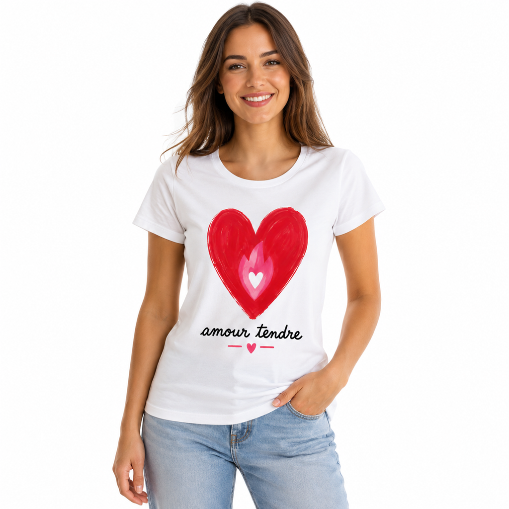 T-shirt Amour Tendre, t-shirt femme imprimé en France