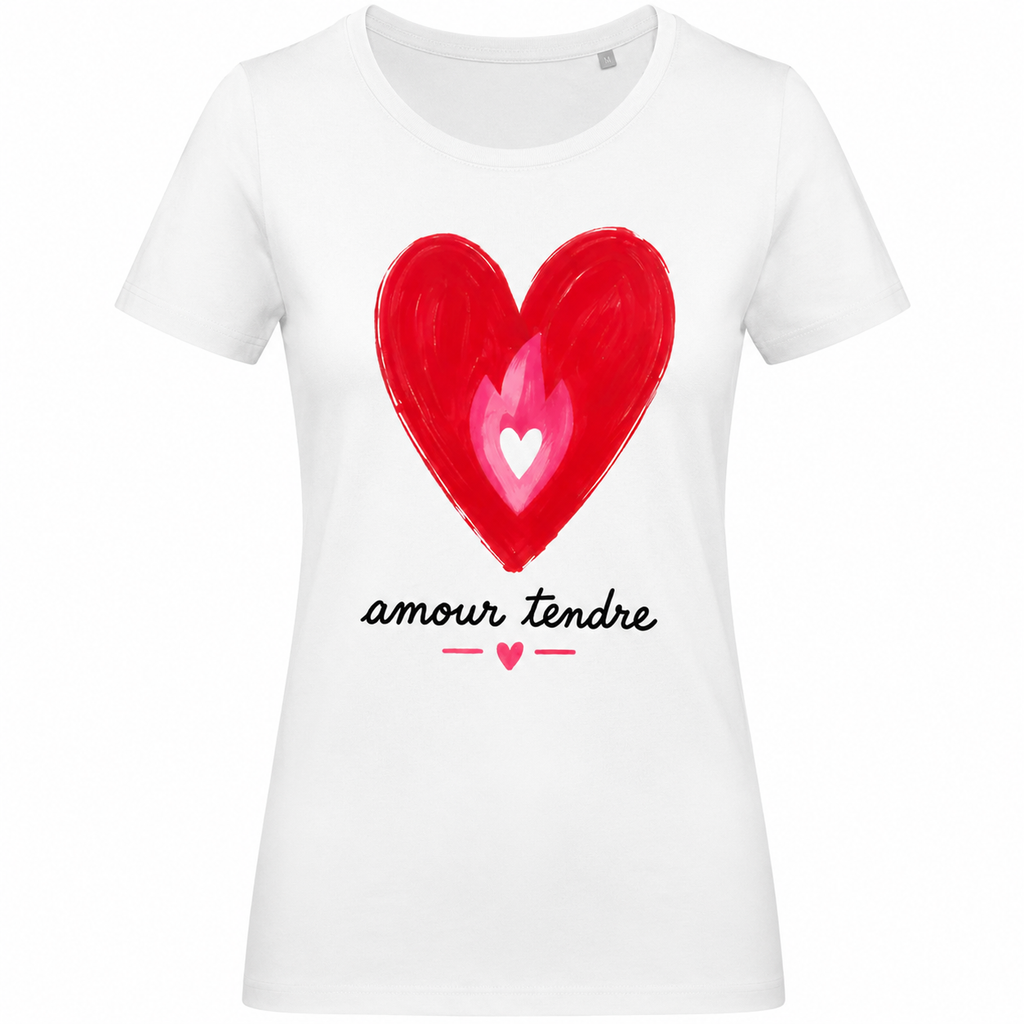 T-shirt Amour Tendre, t-shirt femme imprimé en France — autre vue