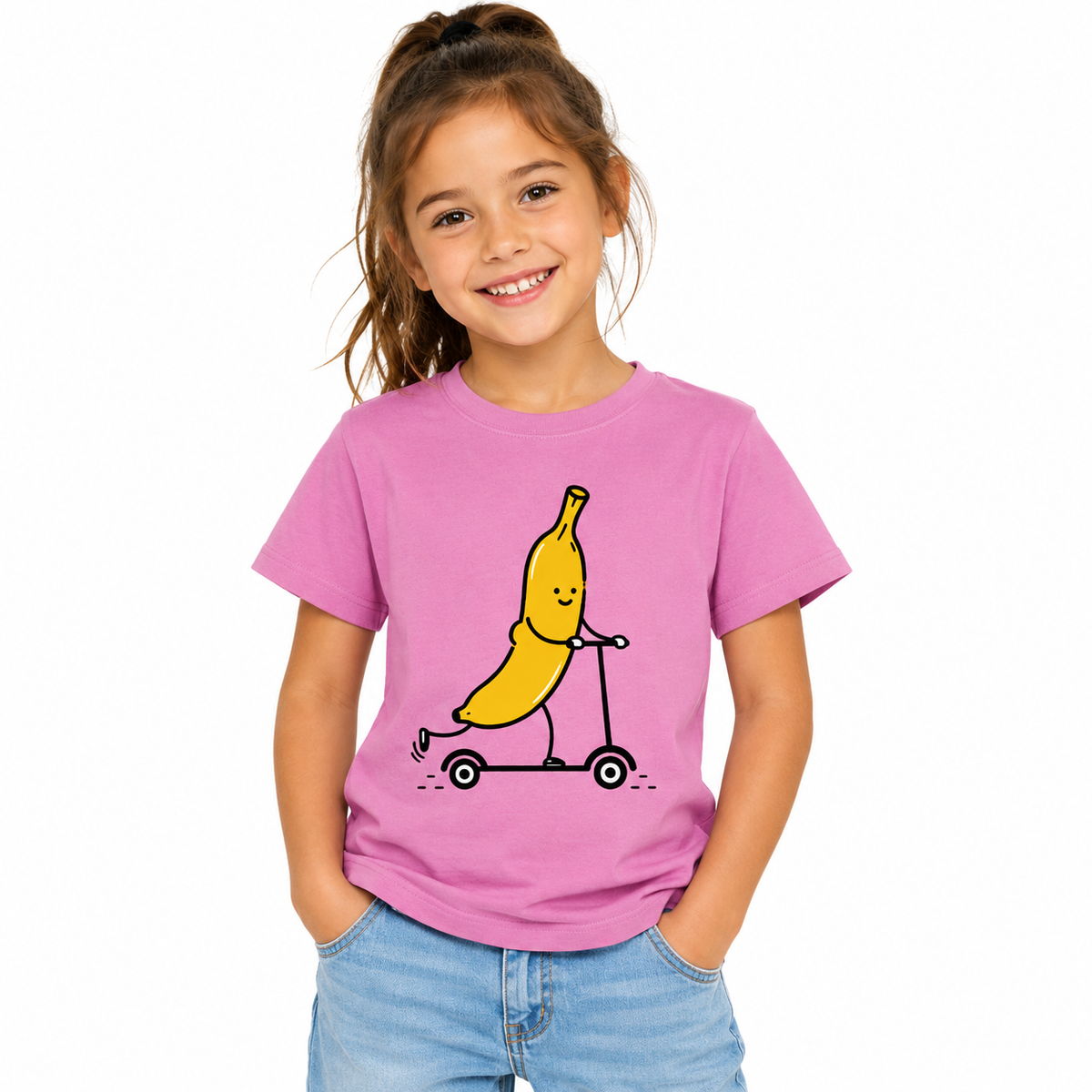 T-shirt Banane à Trottinette, t-shirt femme imprimé en France