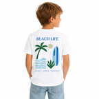 T-shirt Beach Life Surf Chill Repeat, t-shirt femme imprimé en France