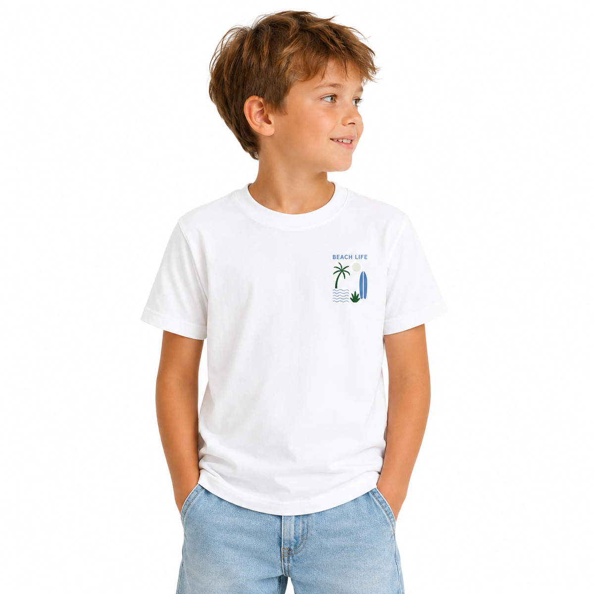 T-shirt Beach Life Surf Chill Repeat, t-shirt femme imprimé en France — autre vue