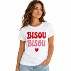 T-shirt Bisou Bisou, t-shirt femme imprimé en France