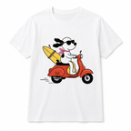 T-shirt enfant Chien Surf Scooter, coton bio imprimé en France — autre vue