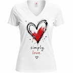 T-shirt femme Simply Love : détail du cœur Simply Love