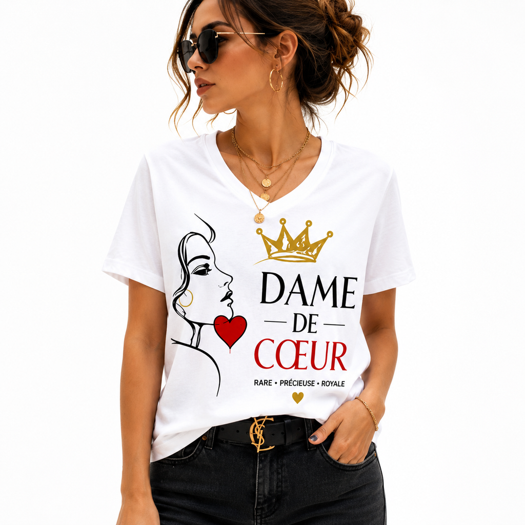 T-shirt femme Dame de Cœur : carte dame de cœur, Rare Précieuse Royale
