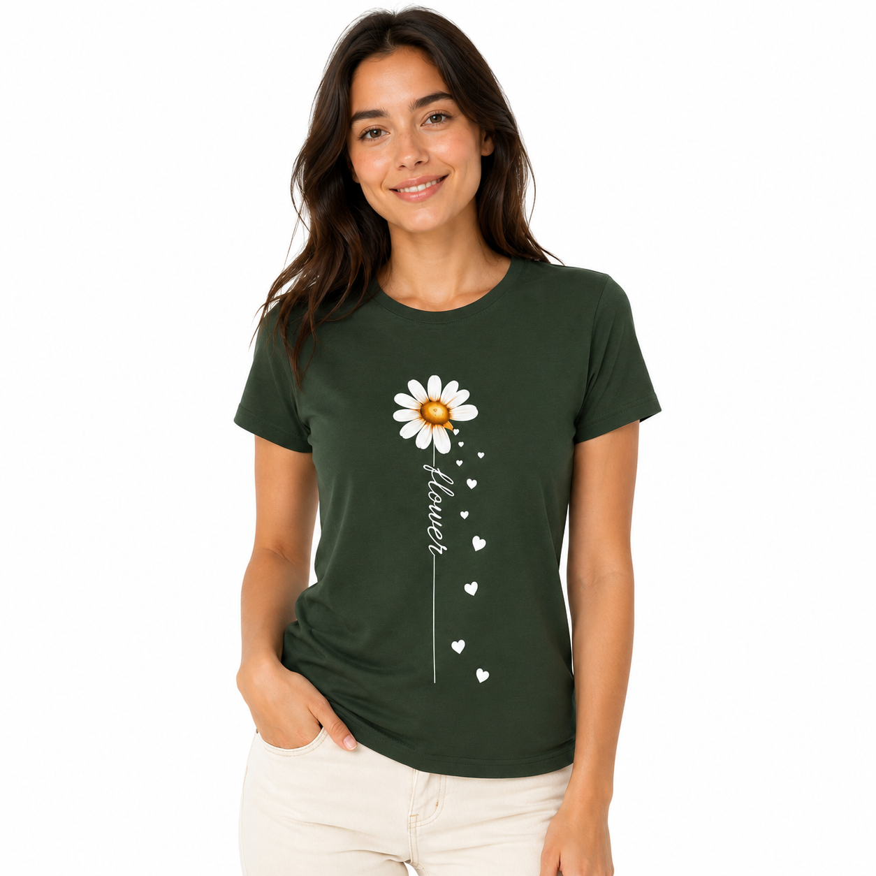 T-shirt Flower : fleur graphique colorée