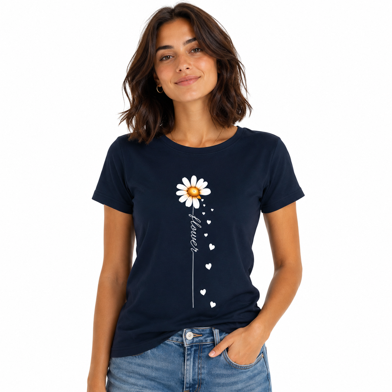 T-shirt Flower : motif fleur, vue alternative