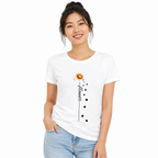 T-shirt blanc Flower : motif fleur colorée