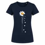 T-shirt gris chiné Flower : motif fleur colorée