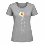 T-shirt noir Flower : détail du motif fleur