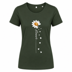 T-shirt marine Flower : détail du motif fleur