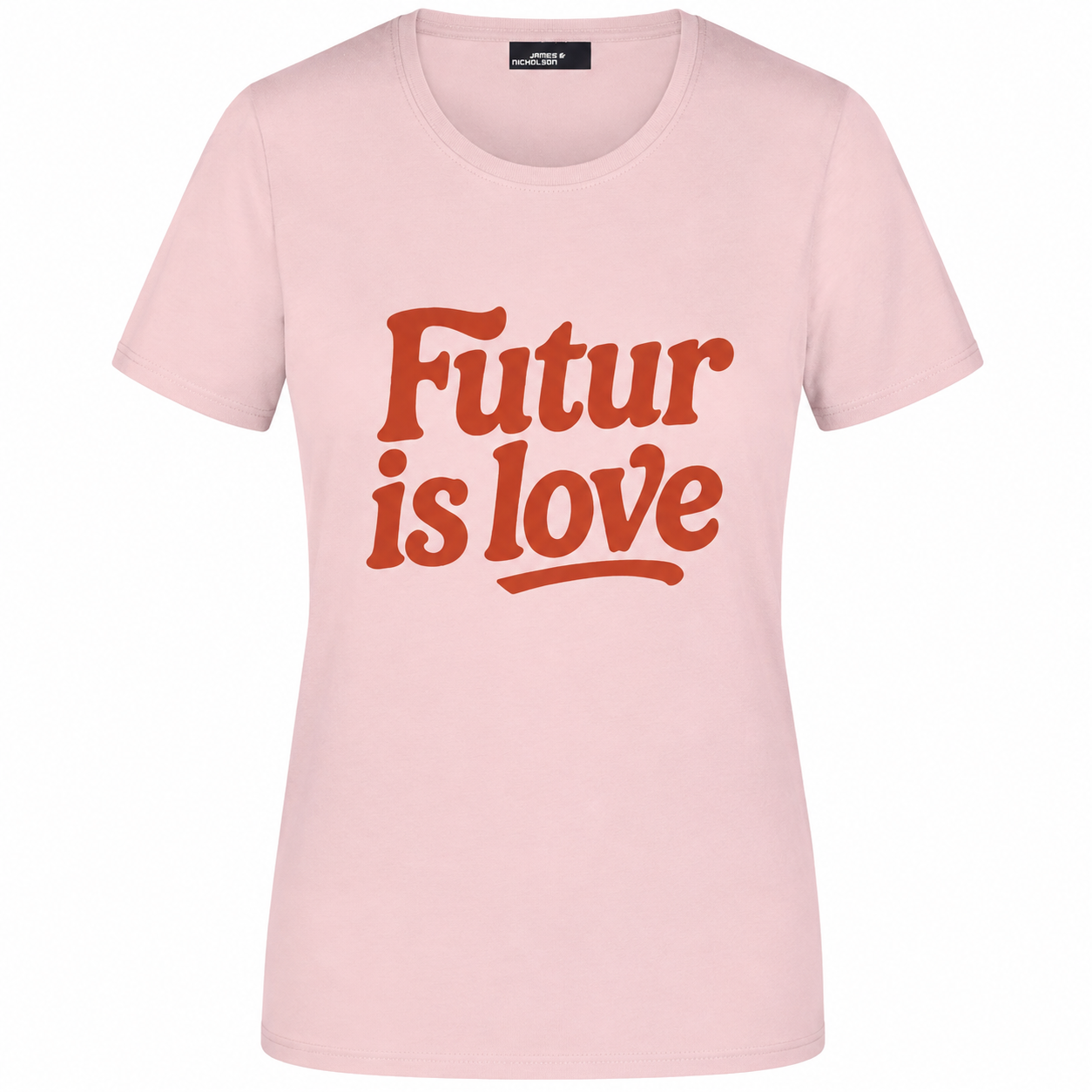 T-shirt femme Futur is Love, coton rose imprimé en France — autre vue